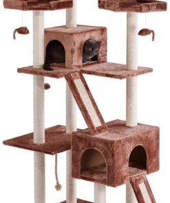 Frisco 72-in Large Base Faux Fur Cat Tree & Condo