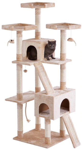 Frisco 72-in Faux Fur Cat Tree & Condo 3 Frisco 72-in Faux Fur Cat Tree & Condo