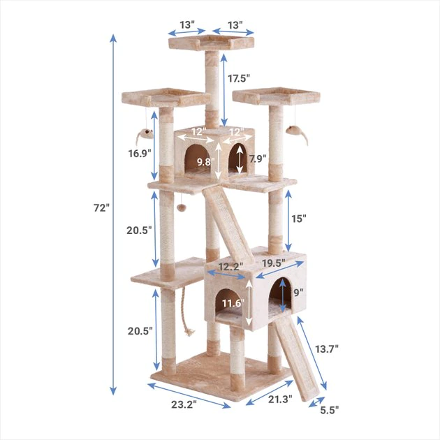 Frisco 72-in Faux Fur Cat Tree & Condo 4 Frisco 72-in Faux Fur Cat Tree & Condo - Image 2