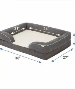 Frisco Plush Orthopedic Front Bolster Cat & Dog Bed w/Removable Cover -The Frisco Store 144861 PT1. SY630 V1650097934