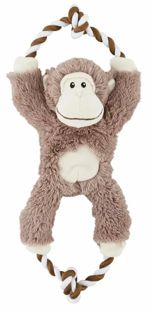 Frisco Plush with Rope Squeaking Monkey Dog Toy 3 Frisco Plush with Rope Squeaking Monkey Dog Toy