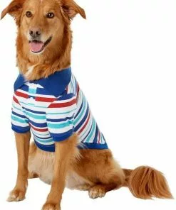 Frisco Striped Dog & Cat Polo Shirt, Red & Blue -The Frisco Store 153589 PT2. SY630 V1624902457