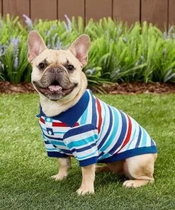 Frisco Striped Dog & Cat Polo Shirt, Red & Blue -The Frisco Store 153589 PT6. SY630 V1624902158