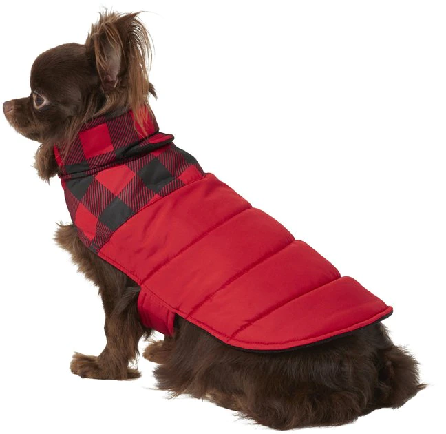 Frisco Boulder Plaid Insulated Dog & Cat Puffer Coat 3 Frisco Boulder Plaid Insulated Dog & Cat Puffer Coat