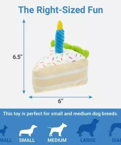 Frisco Plush Birthday Cake Slice with Squeaker Dog Toy -The Frisco Store 162906 PT1. SY630 V1568207221