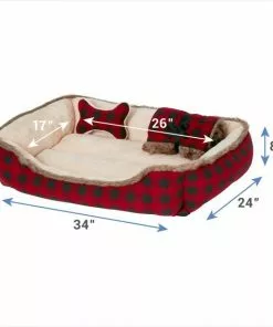 Frisco Buffalo Check Cuddler Pet Bed & Gift Set -The Frisco Store 165333 PT2. SY630 V1578440339