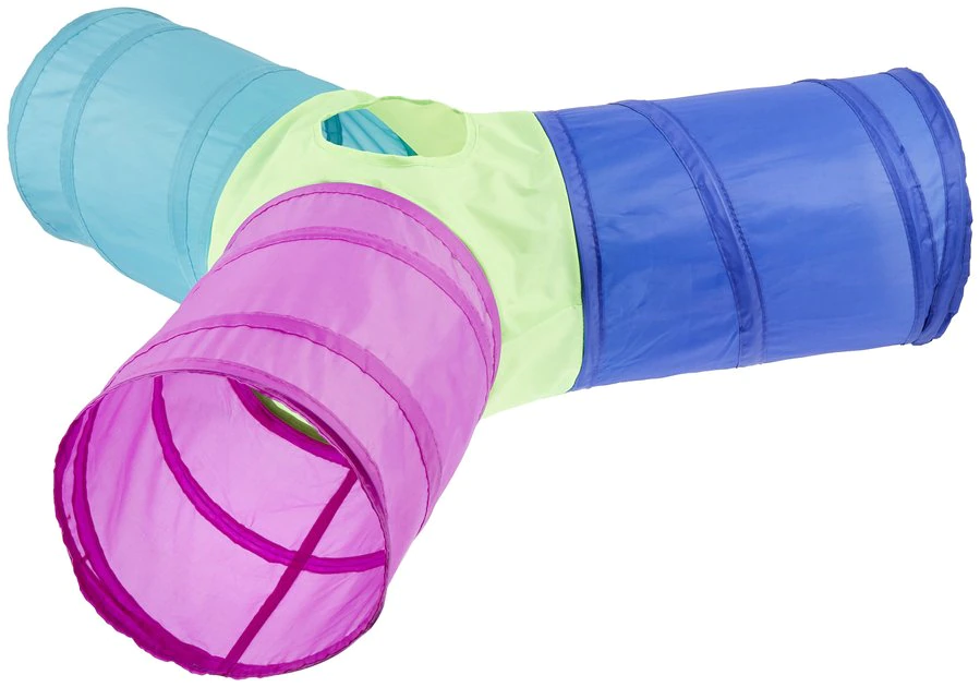 Frisco Peek-a-Boo Cat Chute Cat Toy, Colorful Tri-Tunnel 3 Frisco Peek-a-Boo Cat Chute Cat Toy, Colorful Tri-Tunnel