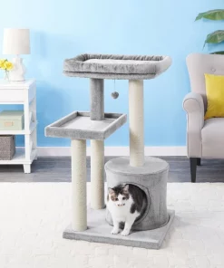 Frisco 42-in Heavy Duty Faux Fur Cat Tree & Condo