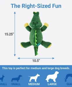 Frisco Corduroy Plush Squeaking Alligator Dog Toy -The Frisco Store 174705 PT1. SY630 V1574719134