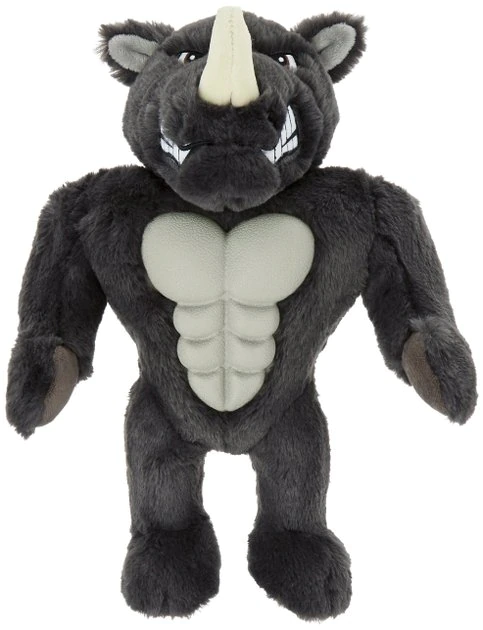 Frisco Muscle Plush Squeaking Rhino Dog Toy 3 Frisco Muscle Plush Squeaking Rhino Dog Toy