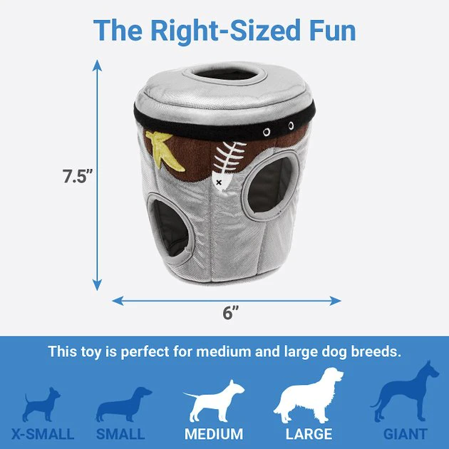 Frisco Hide & Seek Plush Trash Can Puzzle Dog Toy 4 Frisco Hide & Seek Plush Trash Can Puzzle Dog Toy - Image 2