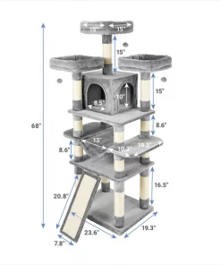 Frisco 68-in Faux Fur Cat Tree & Condo 10 Frisco 68-in Faux Fur Cat Tree & Condo -The Frisco Store 180383 PT1. SY630 V1584452151