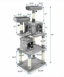 Frisco 61-in Faux Fur Cat Tree & Condo -The Frisco Store 180395 PT1. SY630 V1584451815