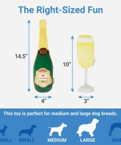 Frisco Plush Champagne & Flute Dog Toy, 2-pack -The Frisco Store 183243 PT1. SY630 V1599274039