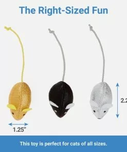 Frisco Sparkle Mice Cat Toy with Catnip, 3-pack 6 Frisco Sparkle Mice Cat Toy with Catnip, 3-pack -The Frisco Store 183259 PT1. SY630 V1599243093