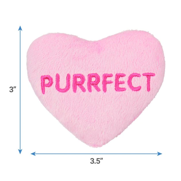 Frisco Candy Hearts Plush Cat Toy with Catnip, 3 count 4 Frisco Candy Hearts Plush Cat Toy with Catnip, 3 count - Image 2
