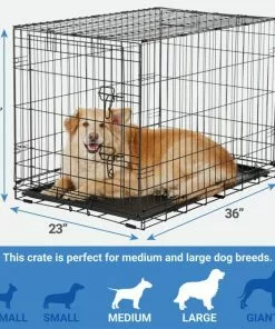 Frisco Fold & Carry Single Door Collapsible Wire Dog Crate & Mat Kit -The Frisco Store 212620 PT1. SY630 V1580155995