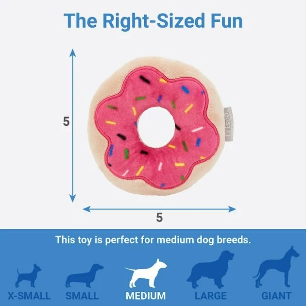 Frisco Strawberry Frosted Donut Dense Foam Squeaky Dog Toy 4 Frisco Strawberry Frosted Donut Dense Foam Squeaky Dog Toy - Image 2