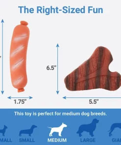 Frisco T-Bone Steak & Sausage Latex Dog Toy, 2-pack -The Frisco Store 213842 PT1. SY630 V1597156568