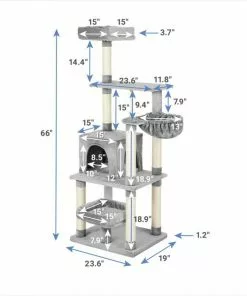 Frisco 66-in Cat Tree with Bed, Condo, Lounge Basket & Top Perch 8 Frisco 66-in Cat Tree with Bed, Condo, Lounge Basket & Top Perch -The Frisco Store 214380 PT1. SY630 V1603932126