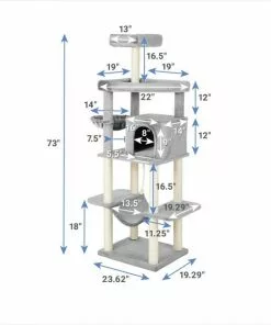Frisco 73-in Cat Tree with Hammock, Condo, Lounge Basket, Top Perch & Bed 8 Frisco 73-in Cat Tree with Hammock, Condo, Lounge Basket, Top Perch & Bed -The Frisco Store 214383 PT1. SY630 V1603957647