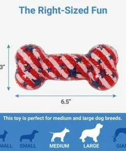 Frisco Americana TPR Bone Squeaky Dog Toy, 2 count -The Frisco Store 214651 PT1. SY630 V1597077973