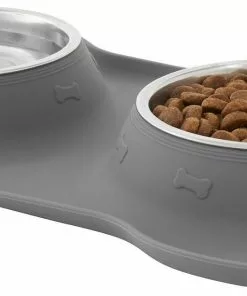 Frisco Double Stainless Steel Pet Bowl with Silicone Mat -The Frisco Store 215988 PT2. SY630 V1591020071