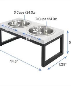 Frisco Marble Print Stainless Steel Double Elevated Dog Bowl -The Frisco Store 216017 PT1. SY630 V1600374200