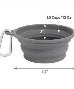 Frisco Silicone Collapsible Travel Bowl with Carabiner, 1.5 Cups -The Frisco Store 216036 PT1. SY630 V1600374232