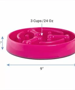 Frisco Bone Shaped Ridges Slow Feed Bowl, 3 Cups -The Frisco Store 216040 PT1. SY630 V1600374101