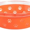 Frisco Paw Design Glass Bowl with Silicone Sleeve, 3 Cups