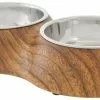 Frisco Double Stainless Steel Bowl, Wood Design, 0.75 Cup -The Frisco Store 216068 MAIN. SY630 V1591021033