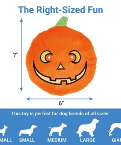 Frisco Halloween Pumpkin Round Plush Squeaky Dog Toy -The Frisco Store 218583 PT1. SY630 V1599851460