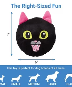 Frisco Black Cat Round Plush Squeaky Dog Toy -The Frisco Store 218587 PT1. SY630 V1599851465