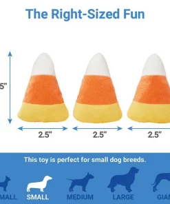 Frisco Halloween Candy Corn Plush Squeaky Dog Toy, 3 count -The Frisco Store 218619 PT1. SY630 V1599851170
