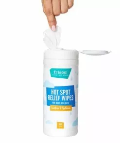 Frisco Hot Spot Relief Waterless Grooming Wipes with Colloidal Oatmeal for Dogs & Cats, 100 count -The Frisco Store 222163 PT3. SY630 V1599641169