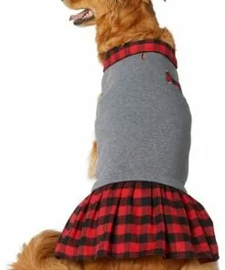 Frisco Plaid Dog & Cat Sweatshirt Dress
