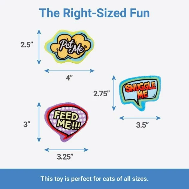 Frisco Retro Plush Comic Book Bubble Cat Toy with Catnip, 3 count 4 Frisco Retro Plush Comic Book Bubble Cat Toy with Catnip, 3 count - Image 2