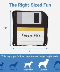 Frisco Retro Floppy Disc Ballistic Nylon Plush Squeaky Dog Toy -The Frisco Store 230304 PT1. SY630 V1599945063