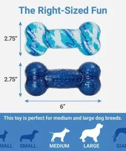 Frisco Retro Denim & Swirl Bone TPR Squeaky Dog Toy -The Frisco Store 230341 PT1. SY630 V1600208200