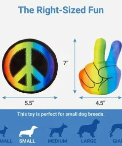 Frisco Retro Peace Sign Plush Squeaky Dog Toy 6 Frisco Retro Peace Sign Plush Squeaky Dog Toy -The Frisco Store 230351 PT1. SY630 V1599945064
