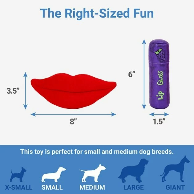 Frisco Retro Lip Gloss Plush Squeaky Dog Toy 4 Frisco Retro Lip Gloss Plush Squeaky Dog Toy - Image 2