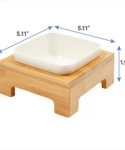 Frisco Square Melamine Dog & Cat Bowl with Bamboo Stand -The Frisco Store 232072 PT6. SY630 V1605756717