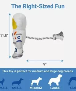 Frisco Ballistic Nylon Plush with Rope Squeaky Astronaut Dog Toy -The Frisco Store 233585 PT1. SY630 V1602685870