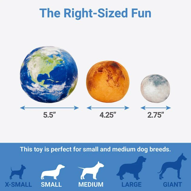 Frisco Earth, Mars, & Moon Plush Squeaky Dog Toy, 3 count 4 Frisco Earth, Mars, & Moon Plush Squeaky Dog Toy, 3 count - Image 2