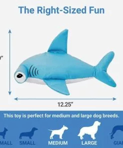Frisco Ballistic Nylon Plush Squeaky Hammerhead Shark Dog Toy -The Frisco Store 233593 PT1. SY630 V1602685877
