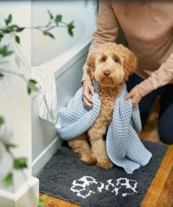 Frisco Microfiber Chenille Paw Print Dog & Cat Mat, Dark Gray -The Frisco Store 235893 PT6. SY630 V1606833188