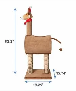 Frisco Holiday 52.3-in Reindeer Cat Scratching Post & Tunnel -The Frisco Store 236569 PT1. SY630 V1602774370