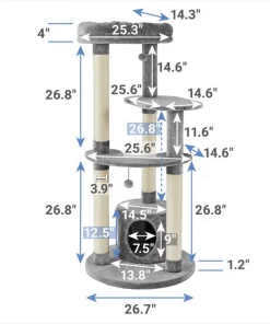 Frisco 59.5-in Heavy Duty Faux Fur Cat Tree & Condo -The Frisco Store 238156 PT1. SY630 V1617025923
