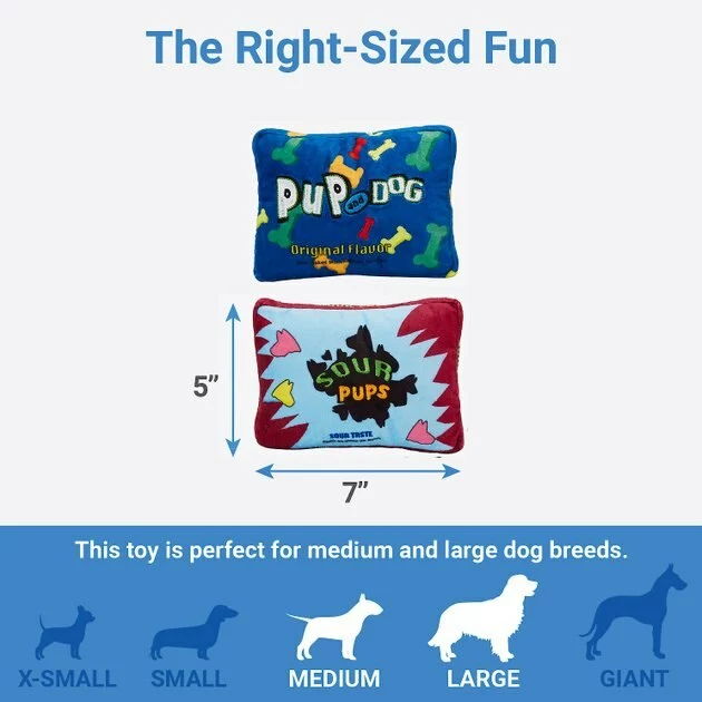 Frisco Zoomies & Chill Candy Plush Squeaky Dog Toy, 2 count 4 Frisco Zoomies & Chill Candy Plush Squeaky Dog Toy, 2 count - Image 2